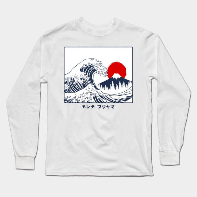 Fuji Wave Long Sleeve T-Shirt by albertocubatas